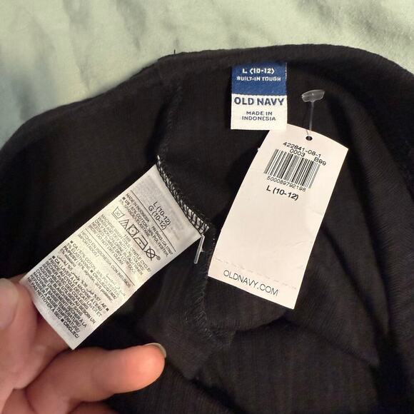 Old Navy Ribbed Knit Leggings for Girls, Black, L10/12 - Picture 3 of 3
